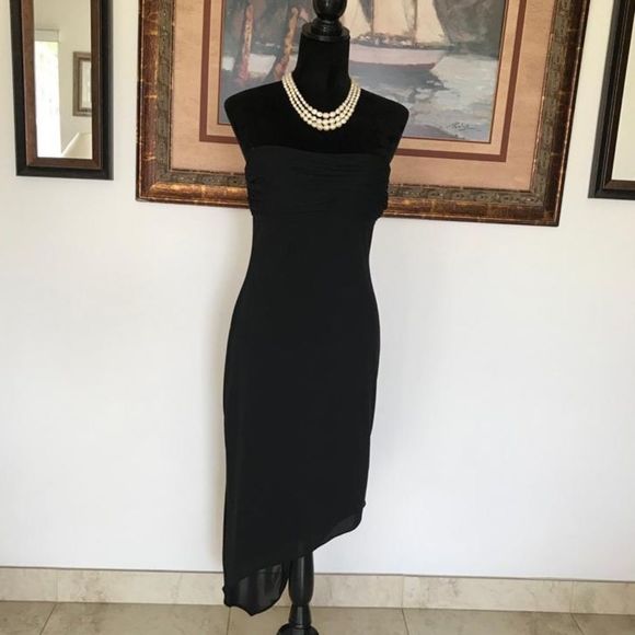 Asymmetrical classy black David Meister size 8  - Picture 2 of 13